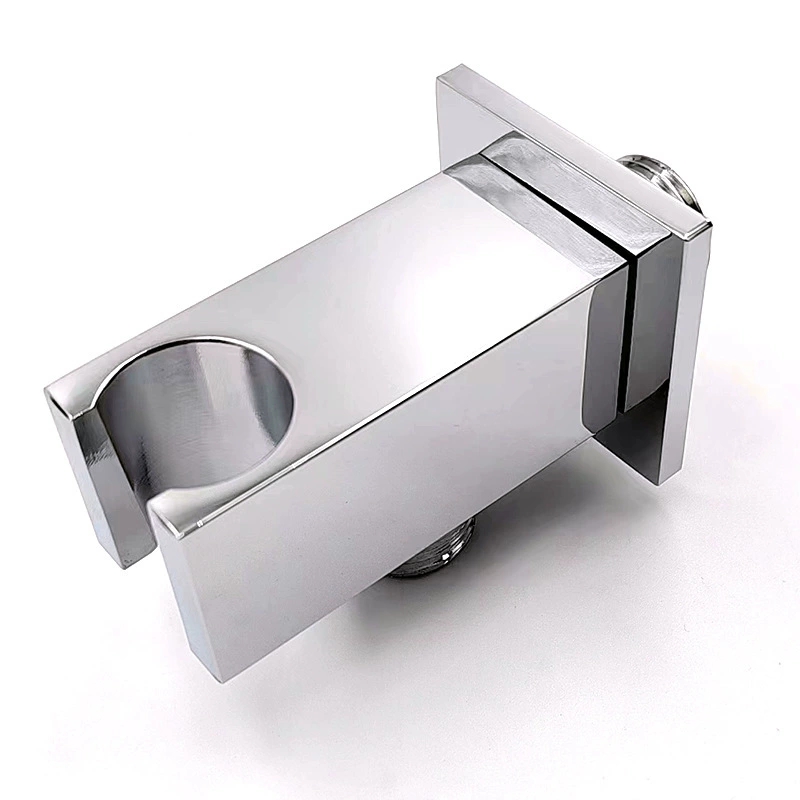 Mosiężny uchwyt i wspornik prysznicowy, nowoczesny, minimalistyczny, ukryty kwadratowy ręczny uchwyt prysznicowy