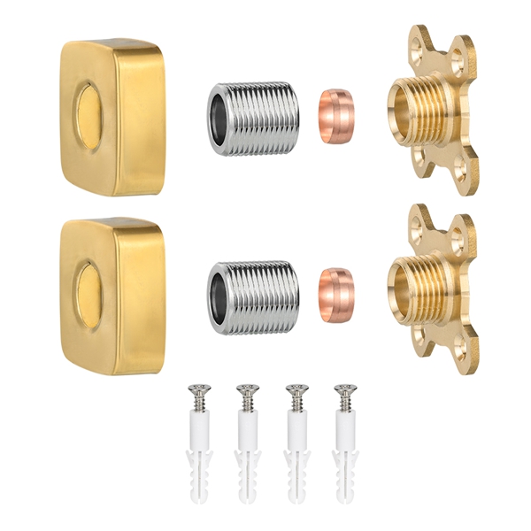 Złota kwadratowa płytka na kran prysznicowy