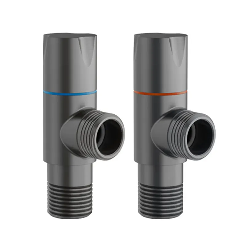 Zawór kątowy z szarego mosiądzu