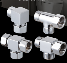 Trójdrożne złącze z litego mosiądzu G1/2, 1 wlot 2 wyloty Złącze rurowe z gwintem męskim żeńskim