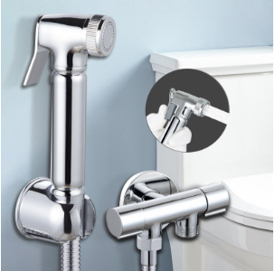 Ręczna rączka bidetowa z litego mosiądzu z głowicą prysznicową - wysokociśnieniowy pistolet na wodę do czyszczenia łazienki